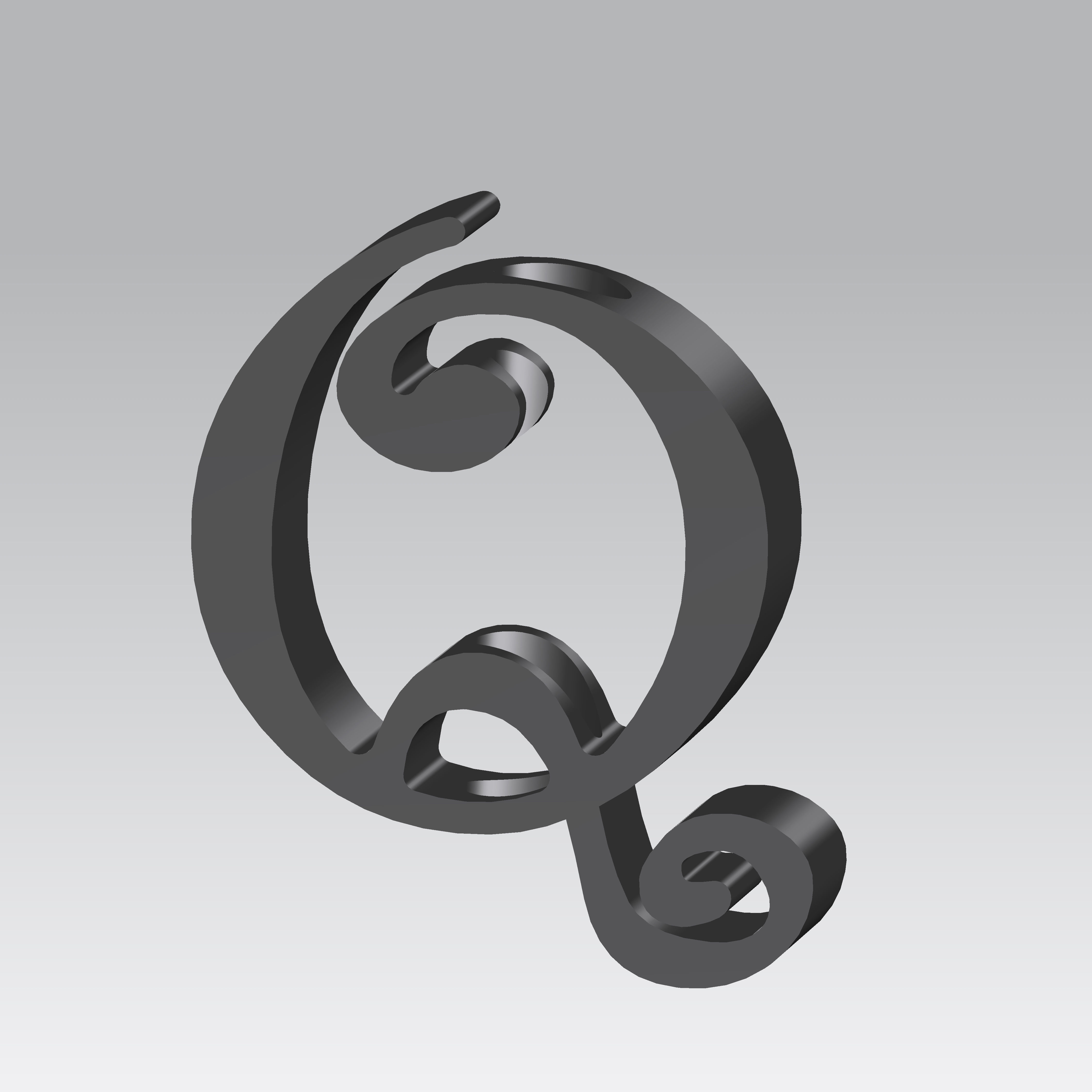 Q Straw Topper 3D print model_1