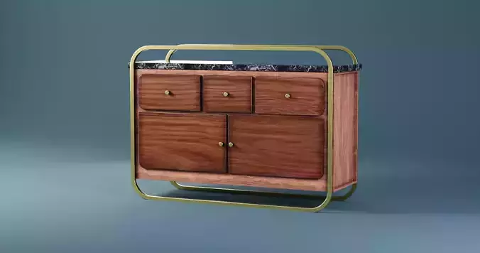 Cabinet Buffet Marbled Unique Design - PBR