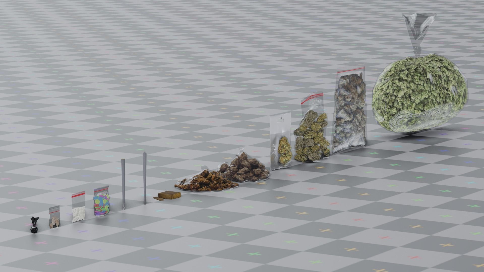 Drugs Variety Pack Low-poly 3D model_1