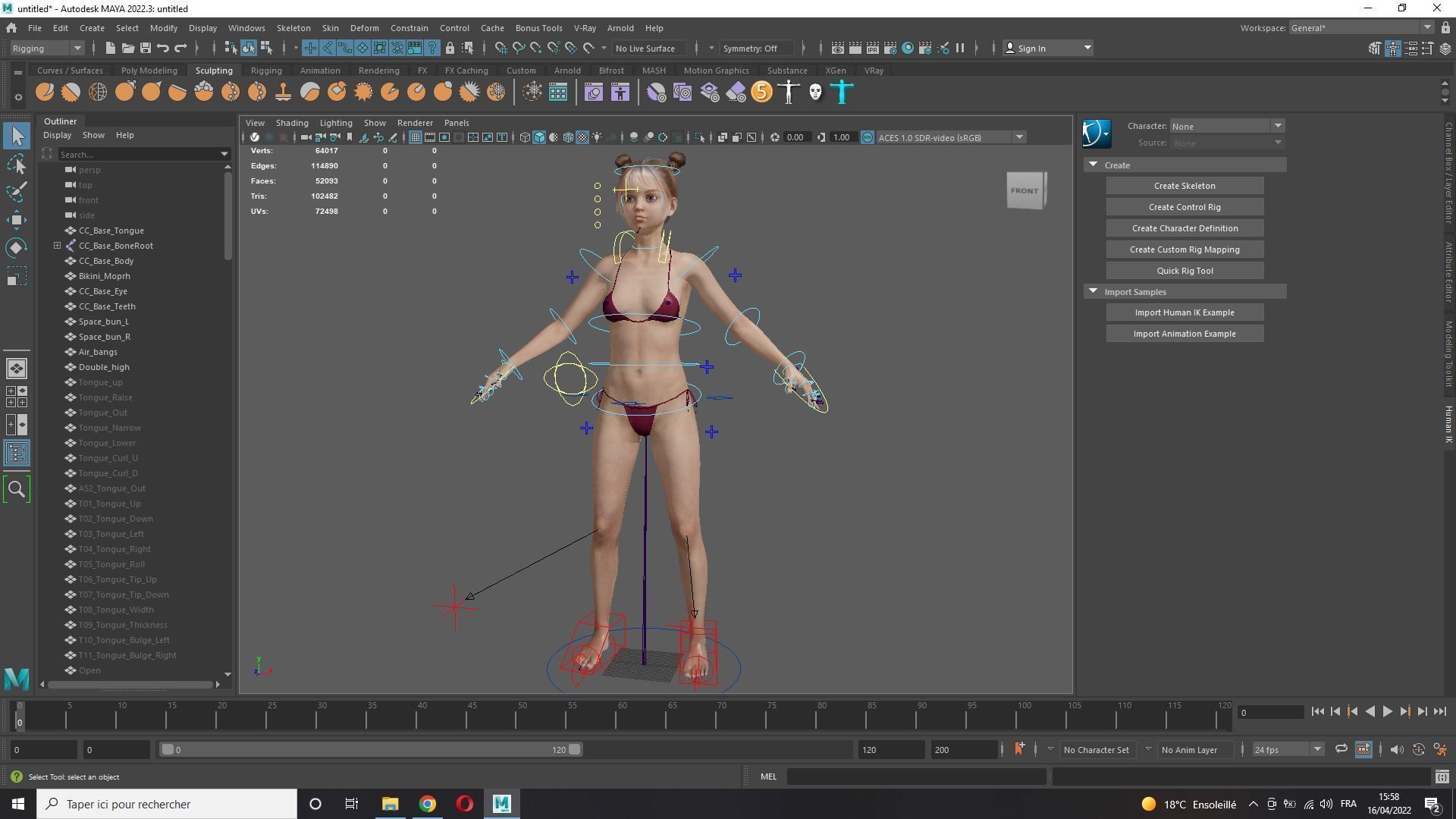 Lily Blue-Eyed Teenager in Swimsuit Low-poly 3D model_16