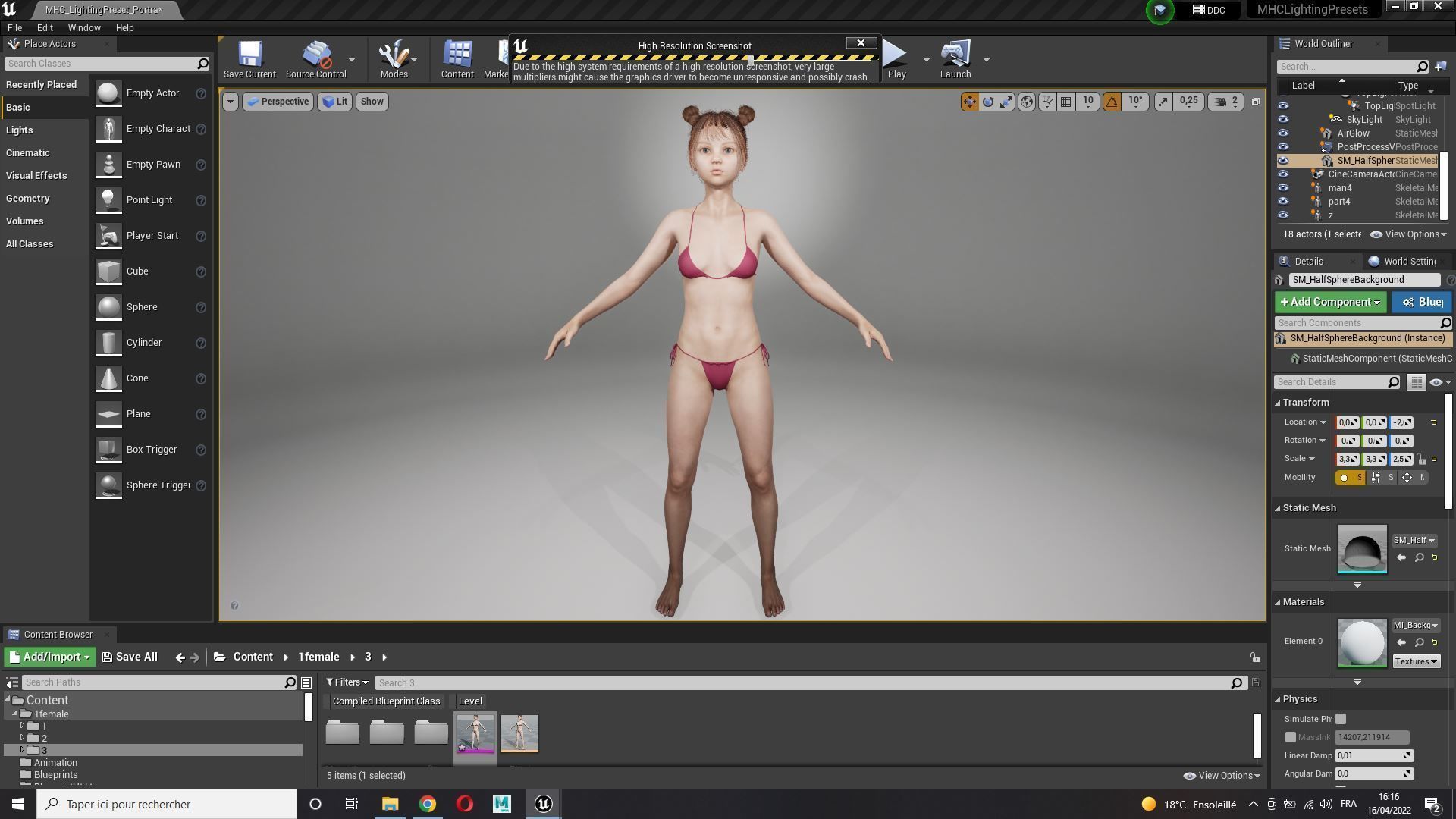 Lily Blue-Eyed Teenager in Swimsuit Low-poly 3D model_17
