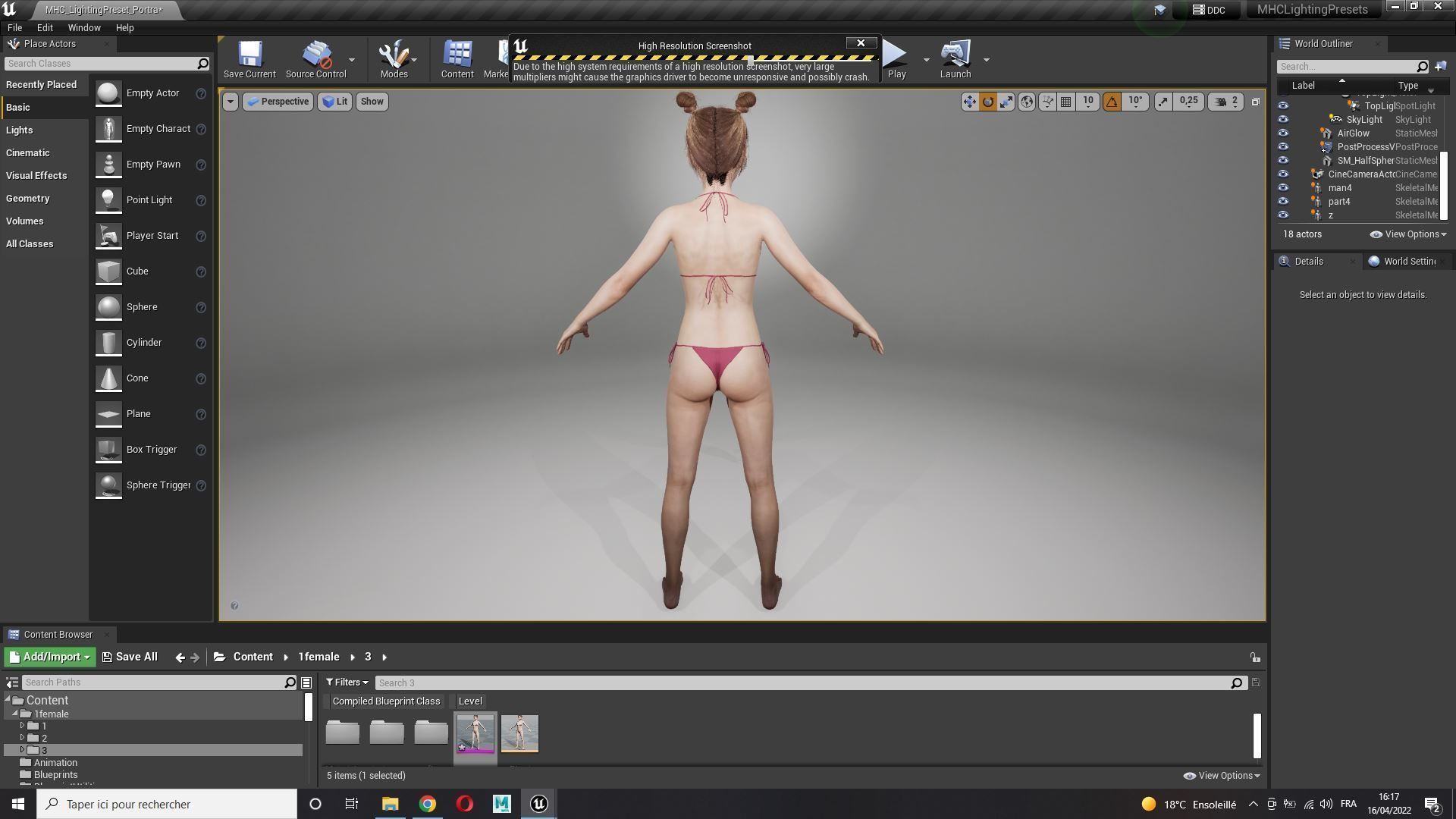 Lily Blue-Eyed Teenager in Swimsuit Low-poly 3D model_10