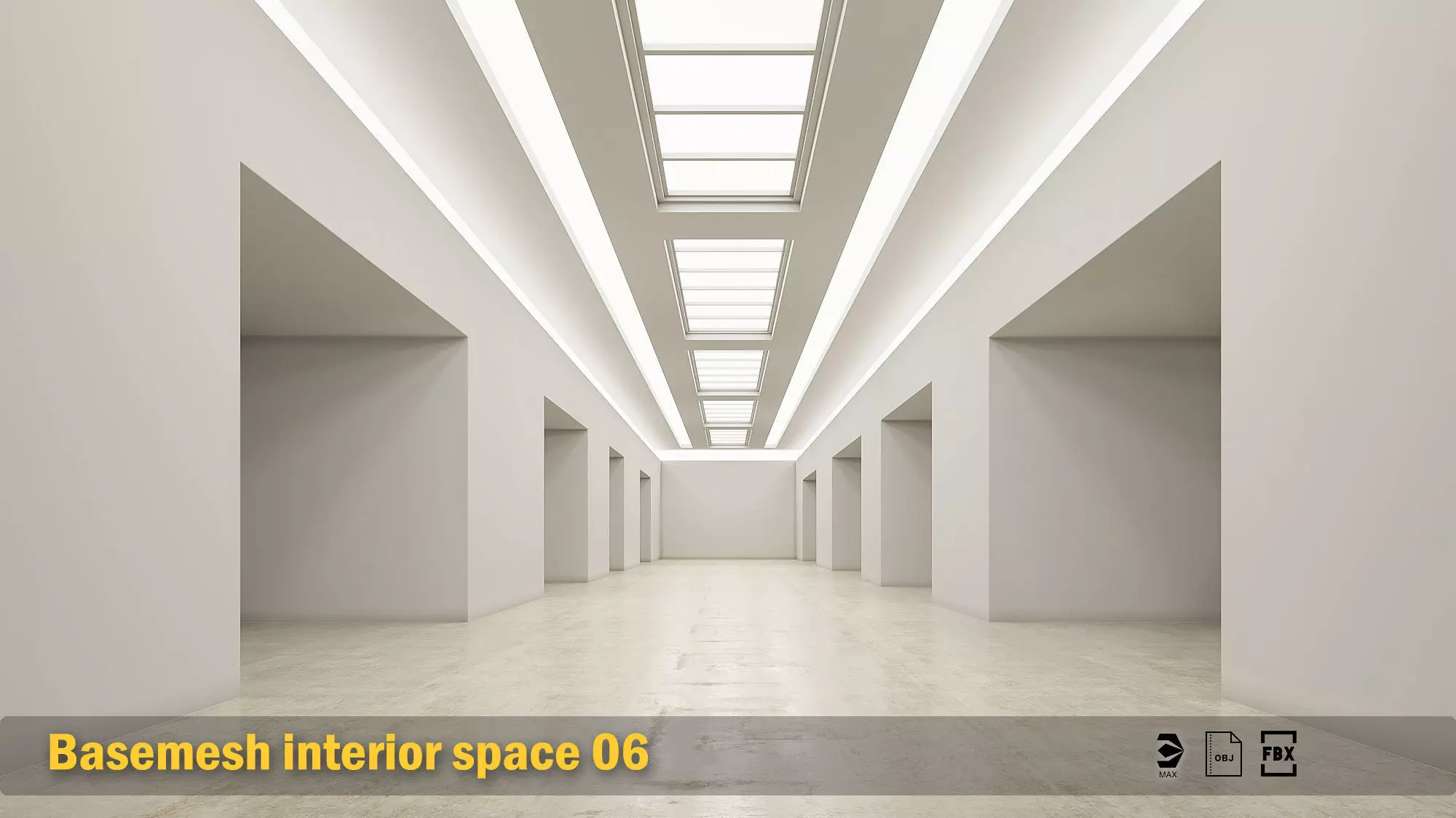 Basemesh interior space 06 Low-poly 3D model_0