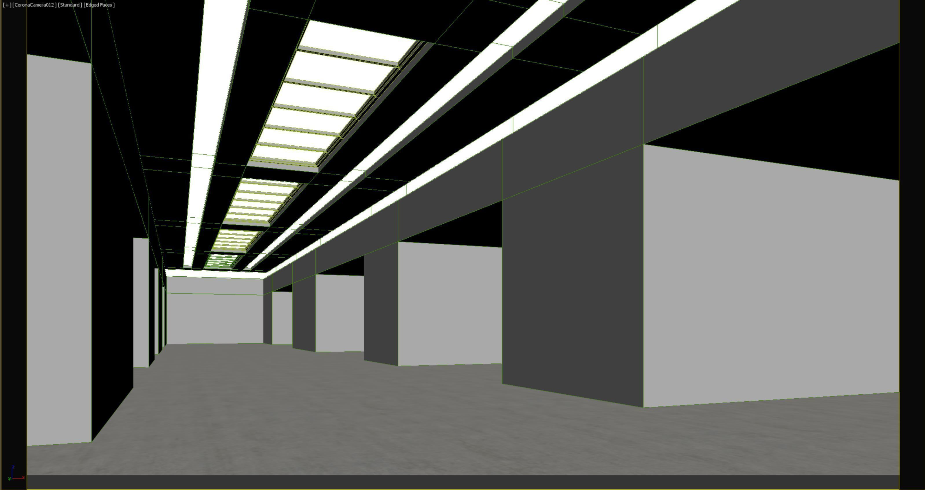 Basemesh interior space 06 Low-poly 3D model_6
