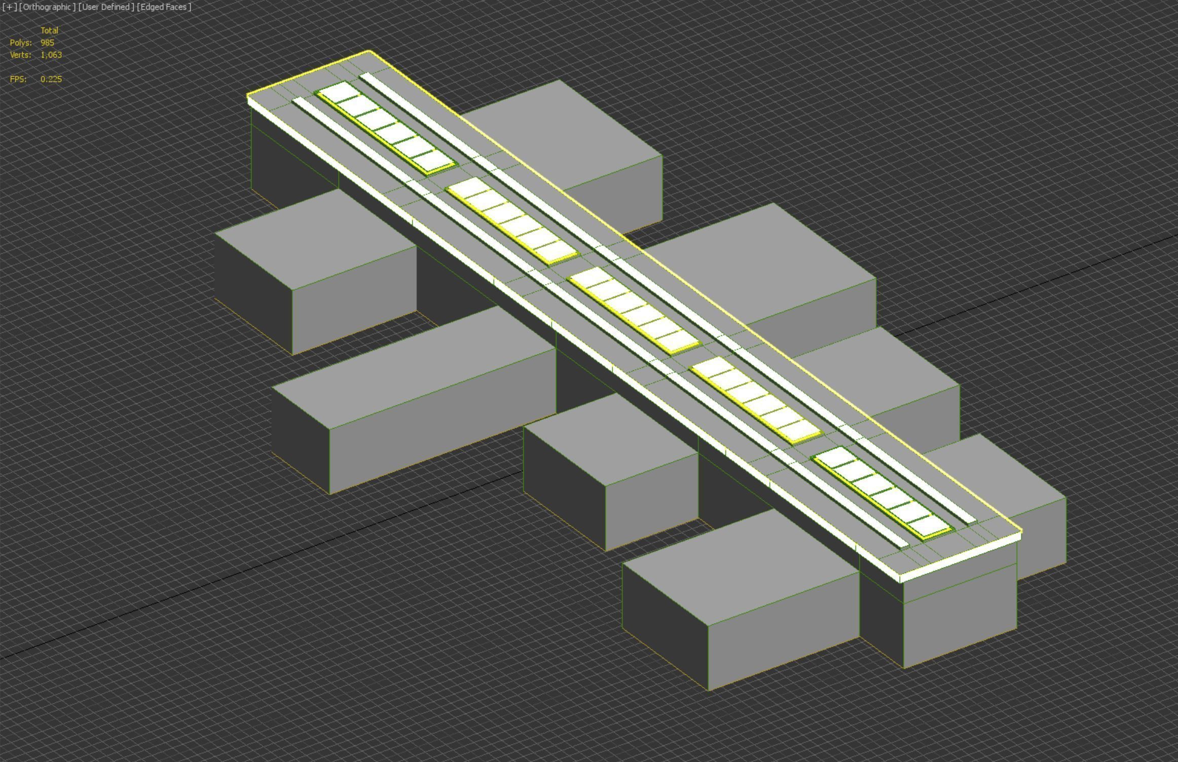 Basemesh interior space 06 Low-poly 3D model_7