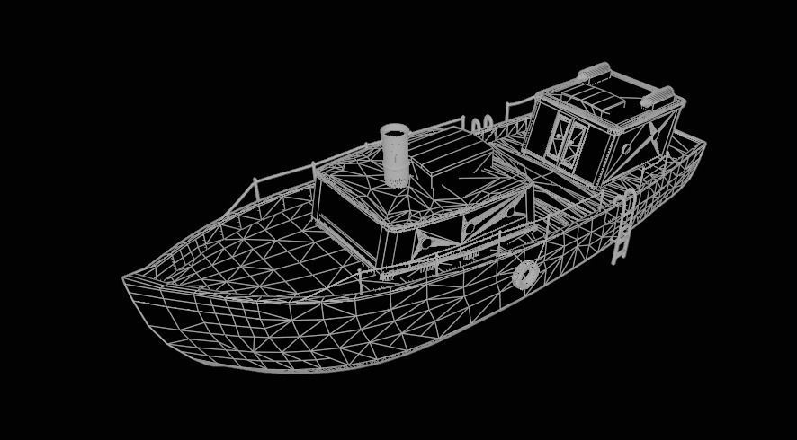 Super Boat Low-poly Low-poly 3D model_10