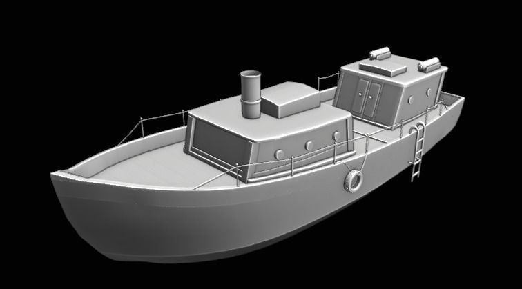 Super Boat Low-poly Low-poly 3D model_5