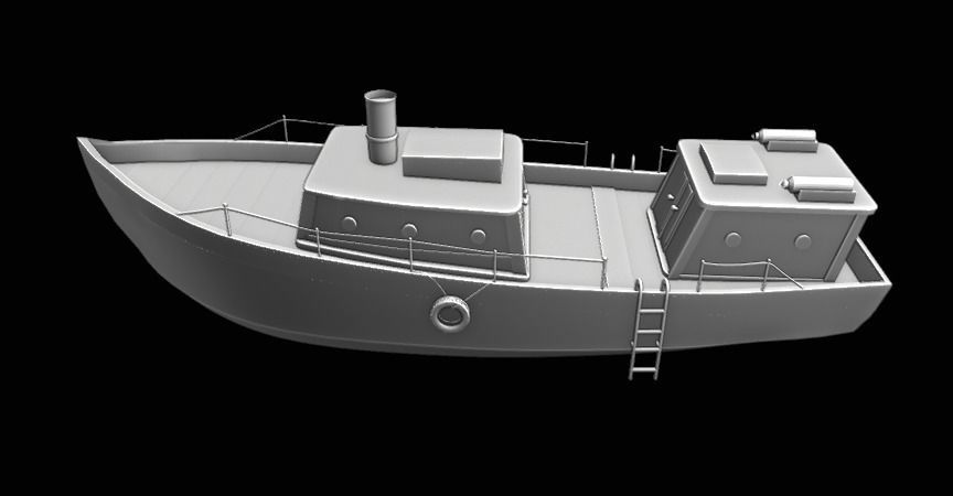 Super Boat Low-poly Low-poly 3D model_6