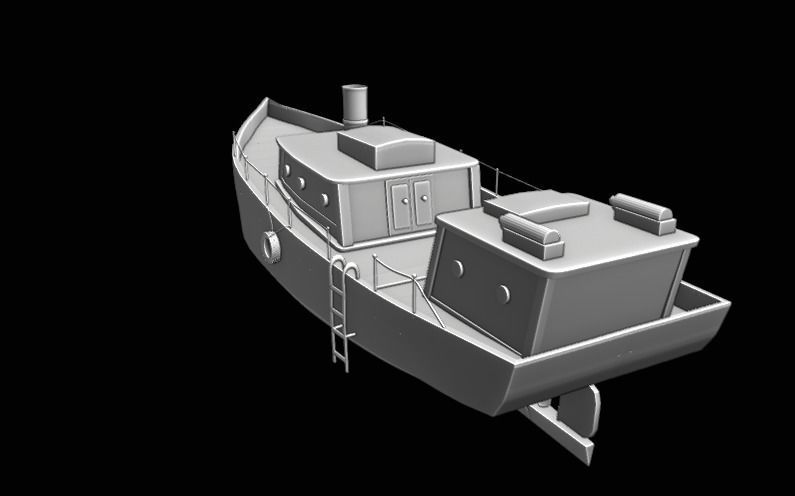 Super Boat Low-poly Low-poly 3D model_7