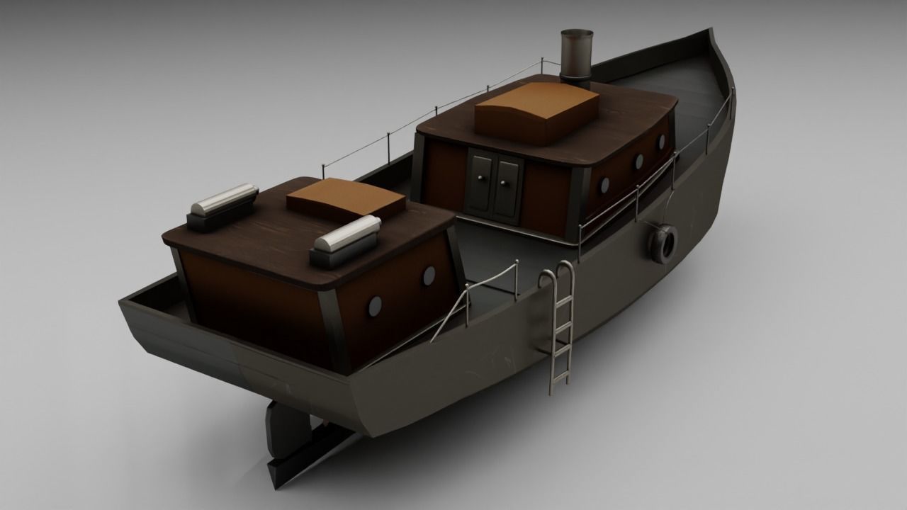 Super Boat Low-poly Low-poly 3D model_2