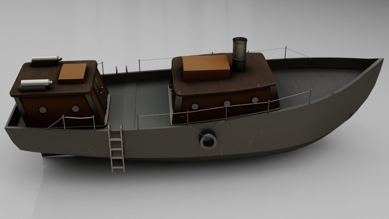 Super Boat Low-poly Low-poly 3D model_1