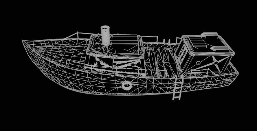 Super Boat Low-poly Low-poly 3D model_9