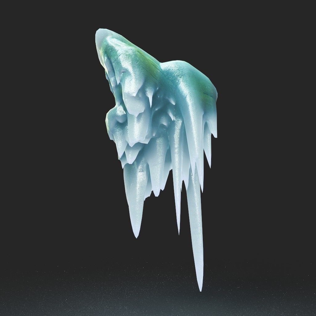 Low poly Ice Spike Cave 230501 Low-poly 3D model_8
