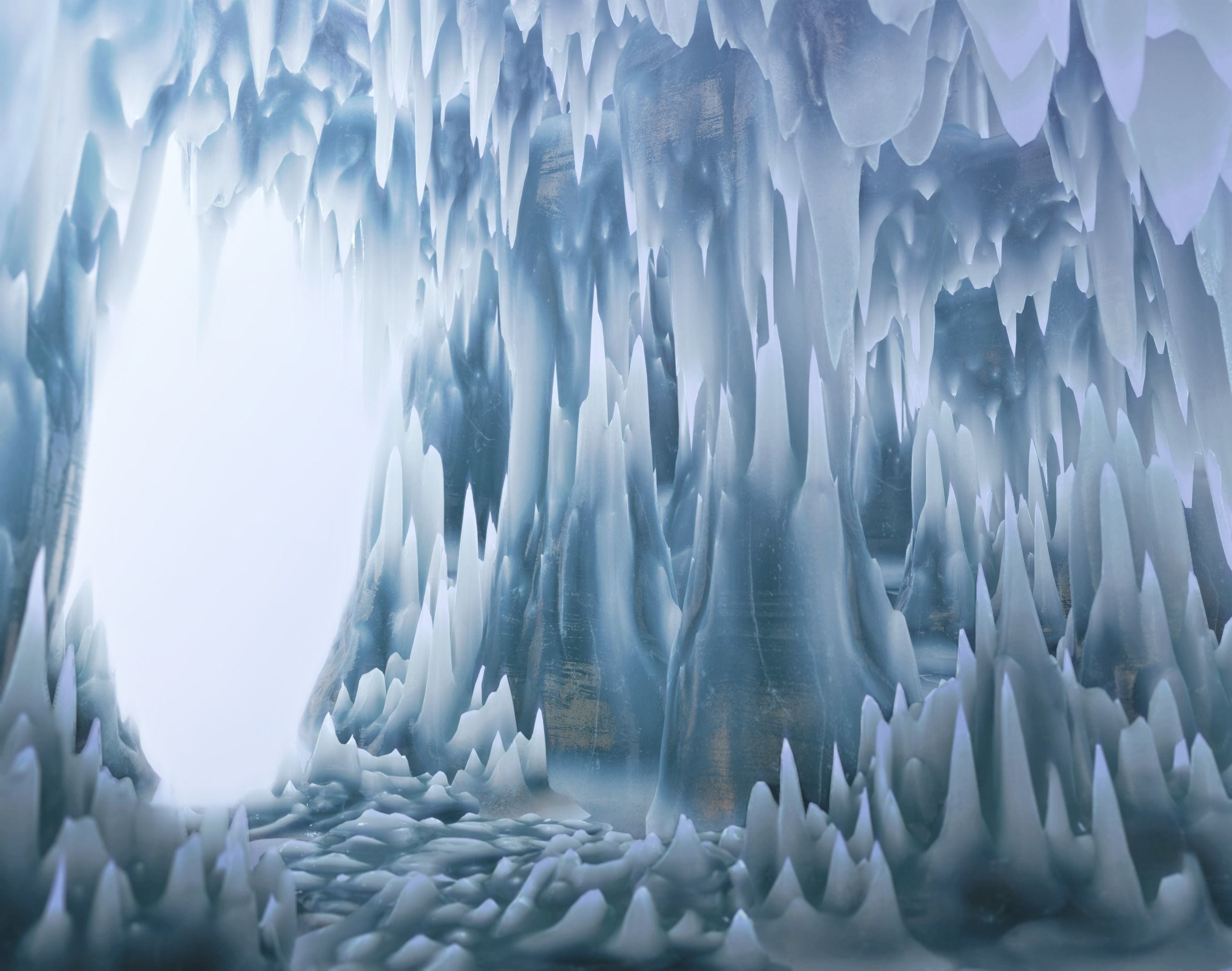 Low poly Ice Spike Cave 230501 Low-poly 3D model_1