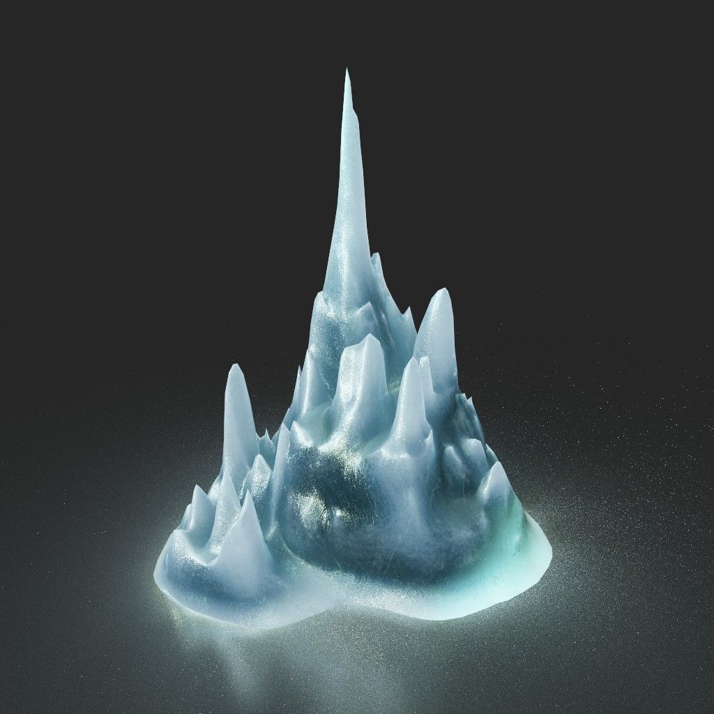 Low poly Ice Spike Cave 230501 Low-poly 3D model_4