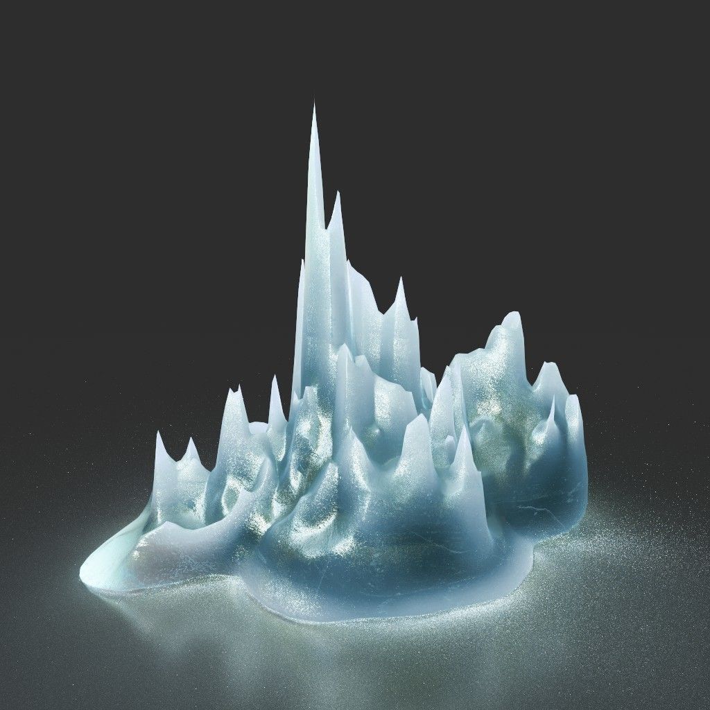 Low poly Ice Spike Cave 230501 Low-poly 3D model_5