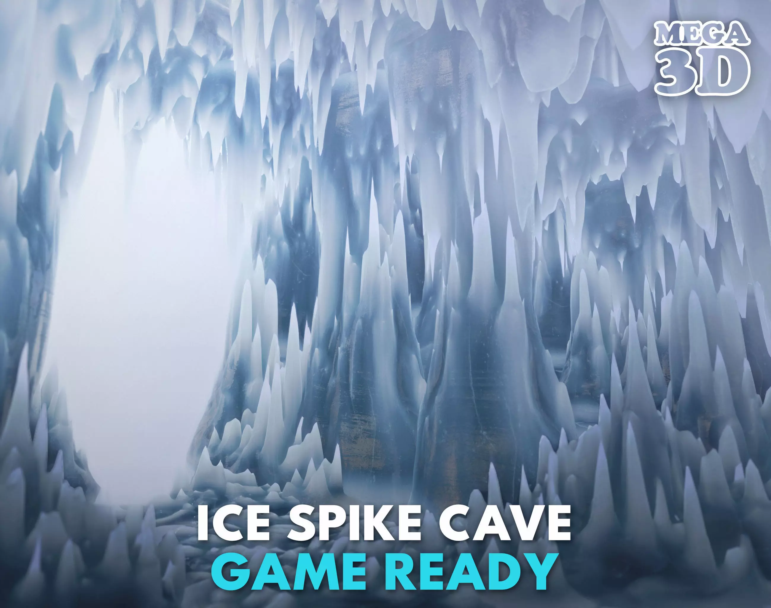 Low poly Ice Spike Cave 230501 Low-poly 3D model_0