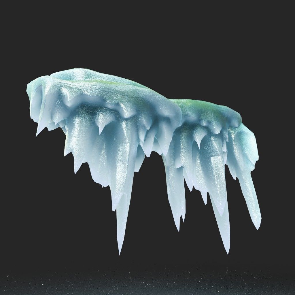 Low poly Ice Spike Cave 230501 Low-poly 3D model_9
