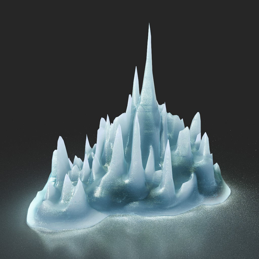 Low poly Ice Spike Cave 230501 Low-poly 3D model_6