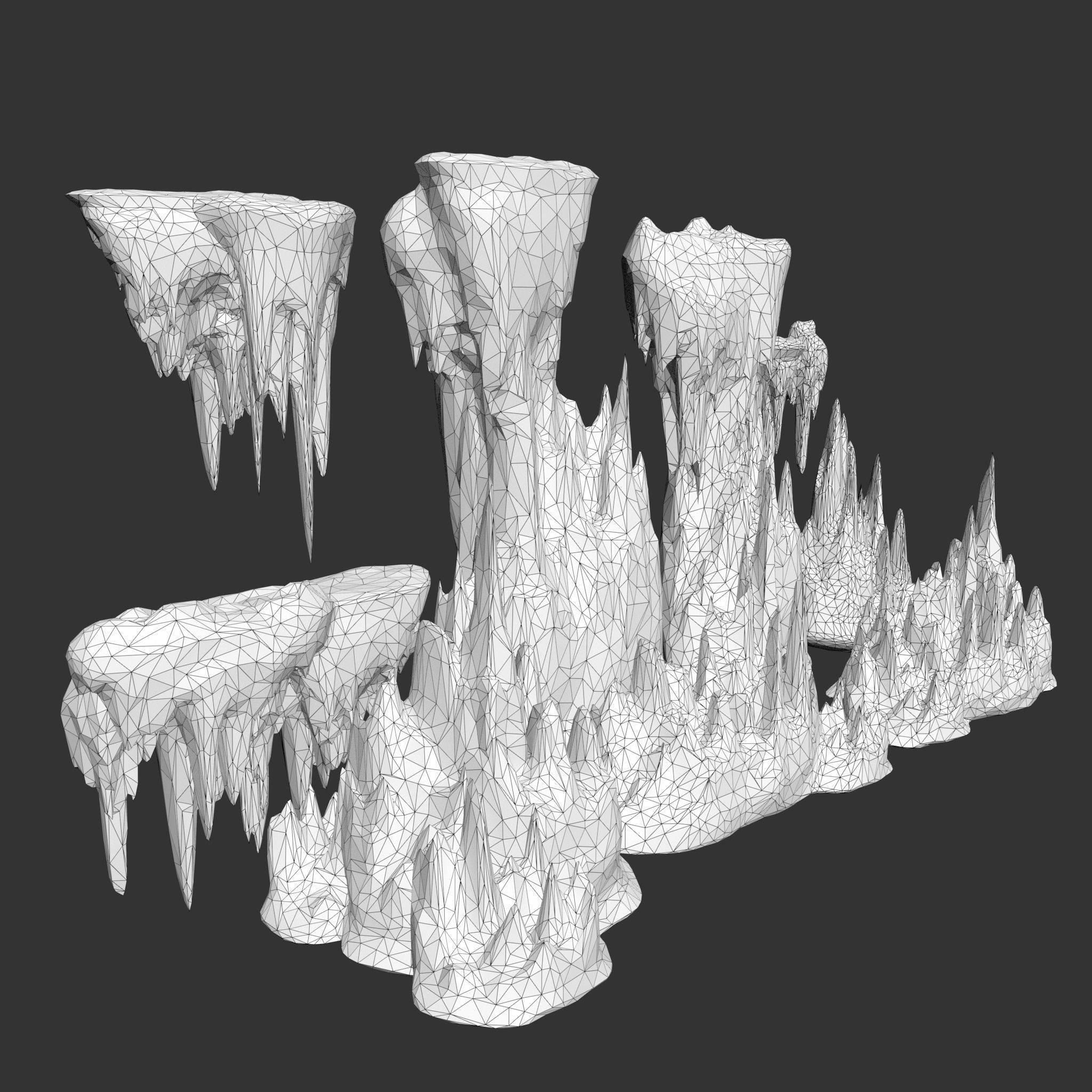 Low poly Ice Spike Cave 230501 Low-poly 3D model_15