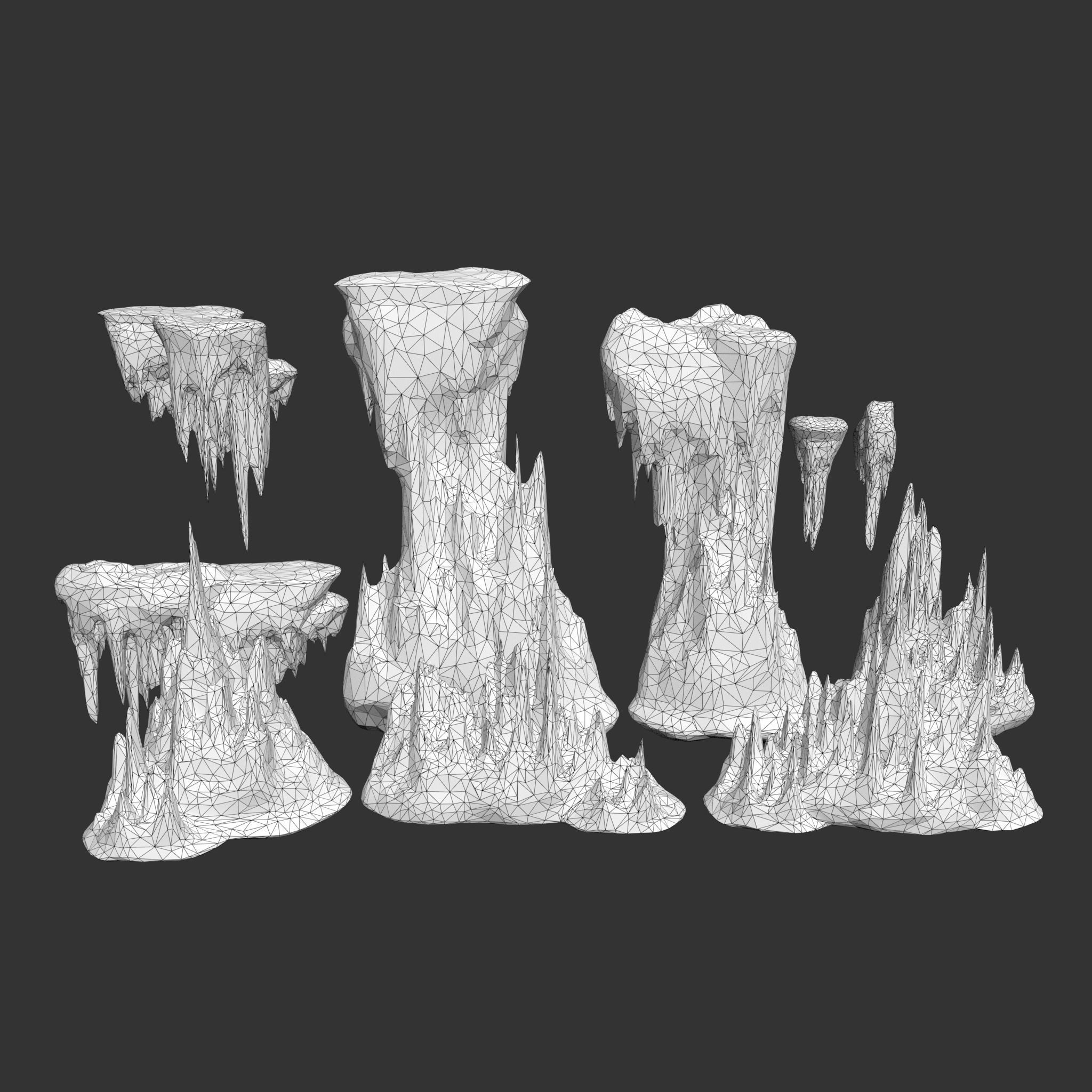 Low poly Ice Spike Cave 230501 Low-poly 3D model_14