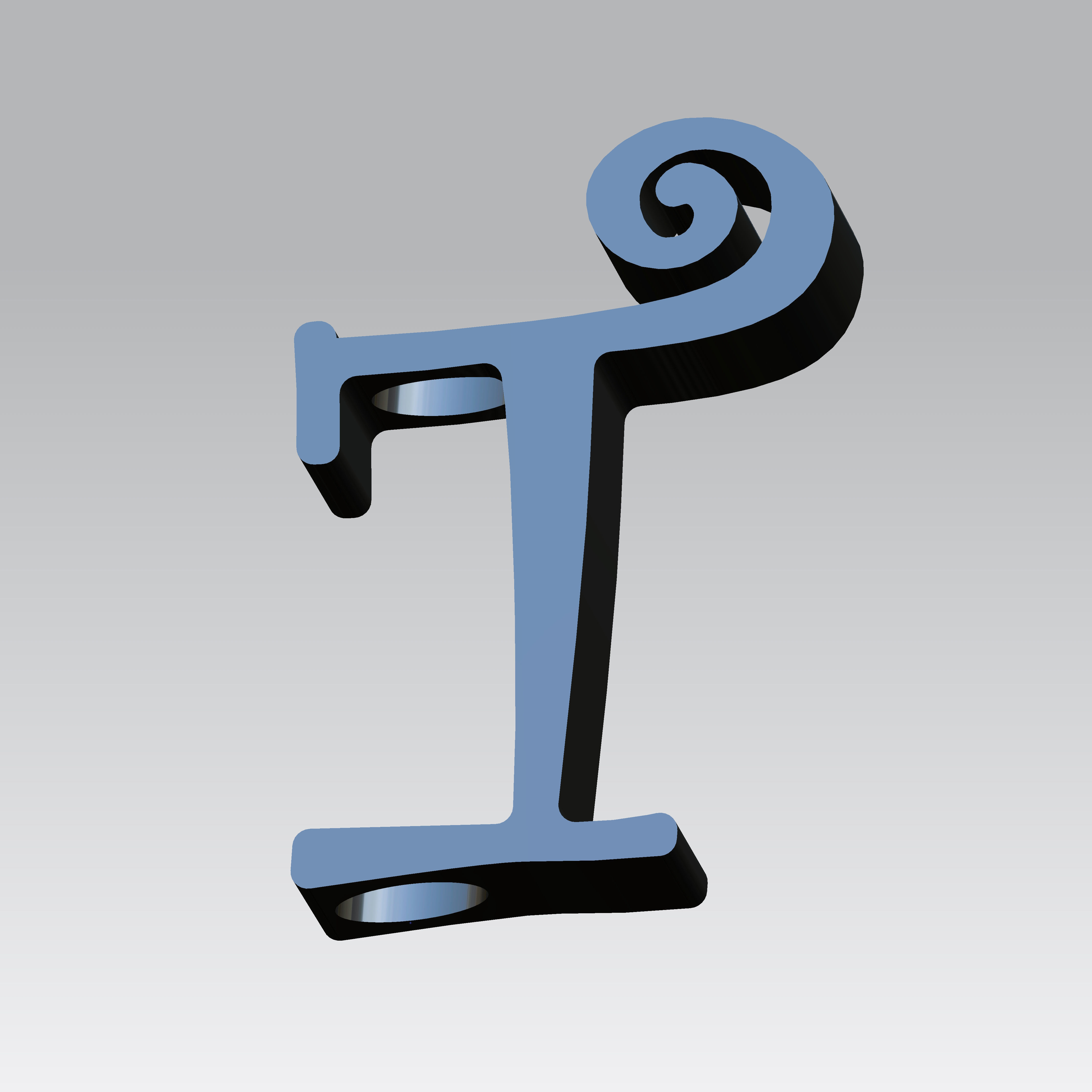 T 3D Printed Straw Topper 3D print model_1
