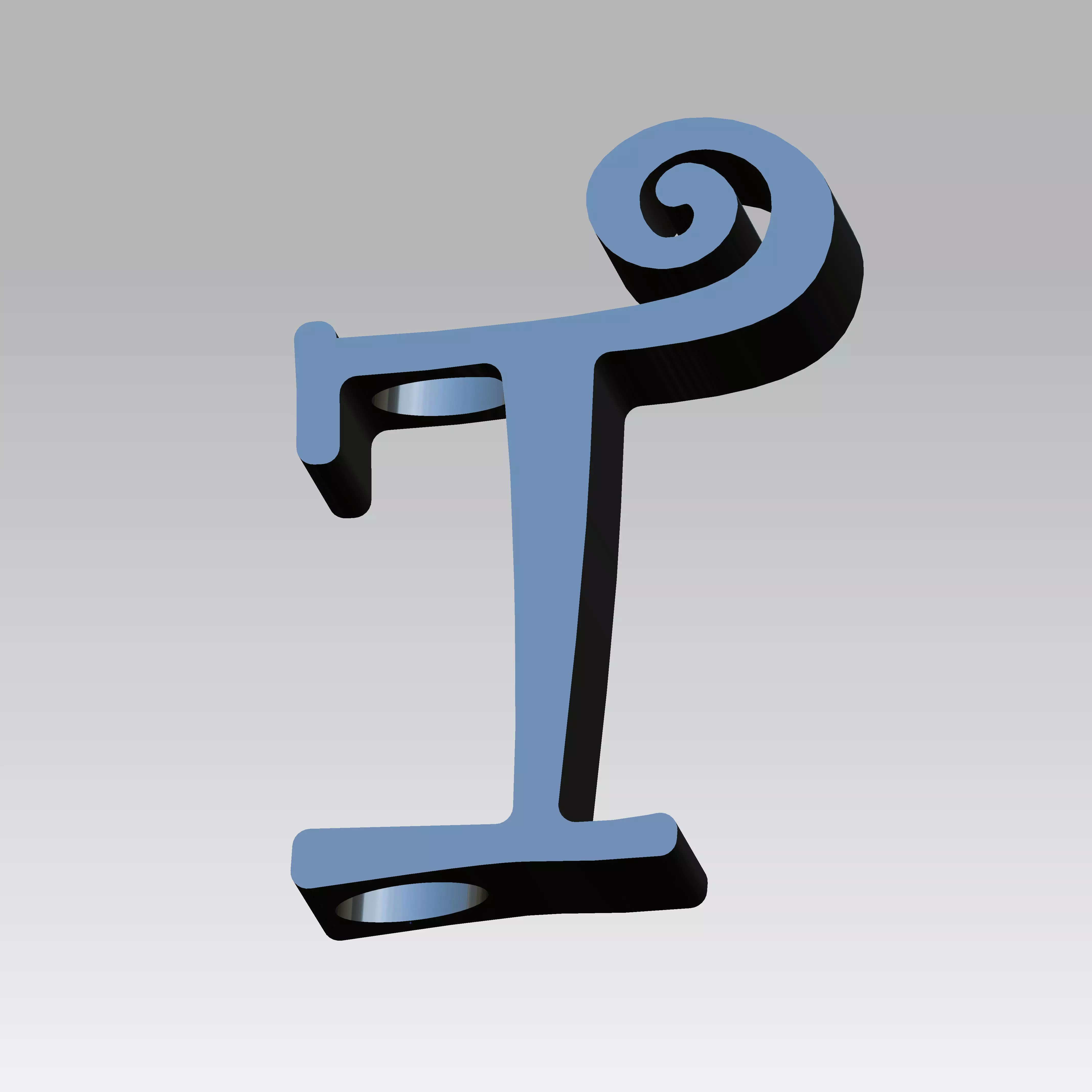 T 3D Printed Straw Topper 3D print model_0