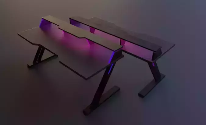 Rgb gaming desk pro gaming table lowpoly game ready Low-poly  Low-poly 3D model