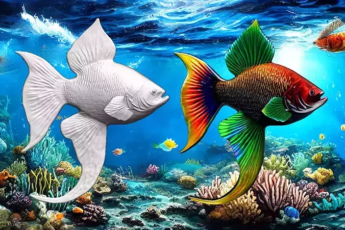 Tropical fish 3D print model
