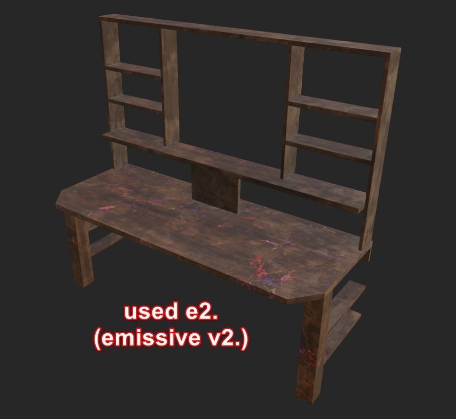 Rgb gaming desk wood gaming table lowpoly game ready 3d model  Low-poly 3D model_13