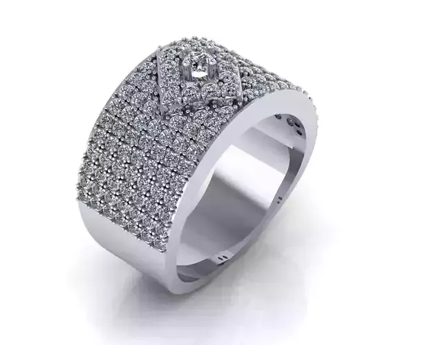 fashion ring man ring silver gold 3D print model