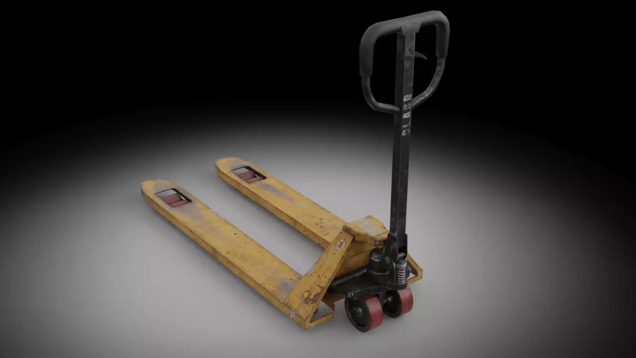 HAND PALLET TRUCK JACK PUMP JIGGER FORKLIFT Low-poly 3D model_0