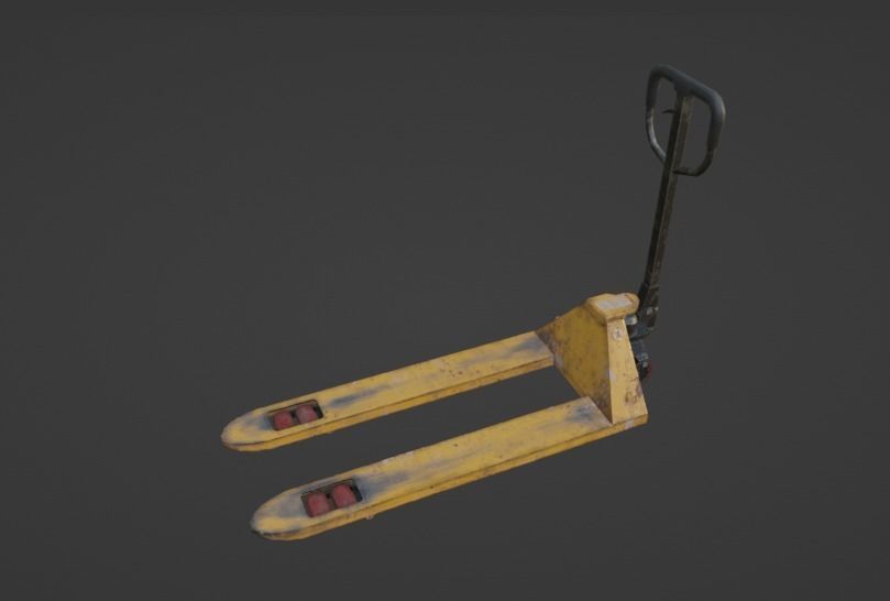 HAND PALLET TRUCK JACK PUMP JIGGER FORKLIFT Low-poly 3D model_4