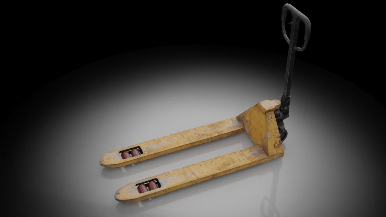 HAND PALLET TRUCK JACK PUMP JIGGER FORKLIFT Low-poly 3D model_3