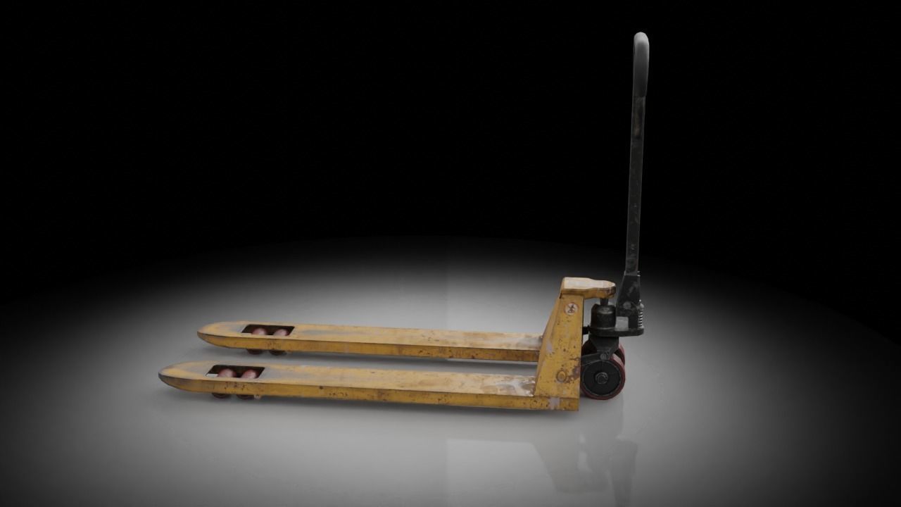 HAND PALLET TRUCK JACK PUMP JIGGER FORKLIFT Low-poly 3D model_1