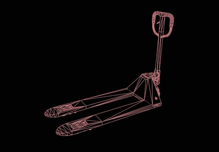 HAND PALLET TRUCK JACK PUMP JIGGER FORKLIFT Low-poly 3D model_8