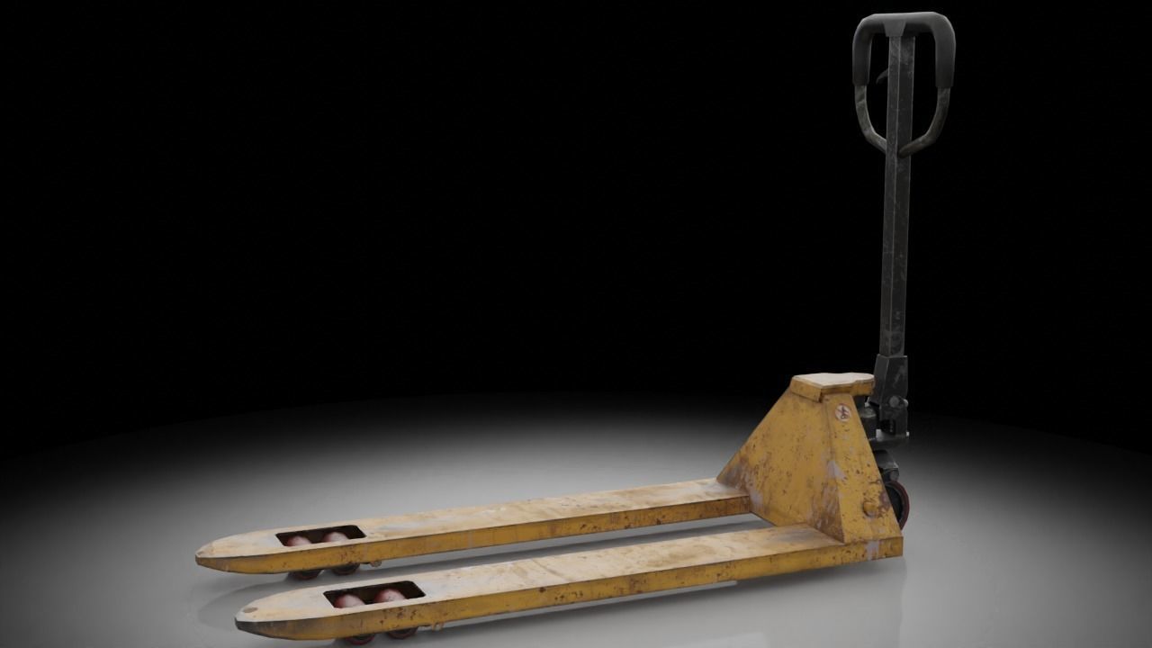 HAND PALLET TRUCK JACK PUMP JIGGER FORKLIFT Low-poly 3D model_2