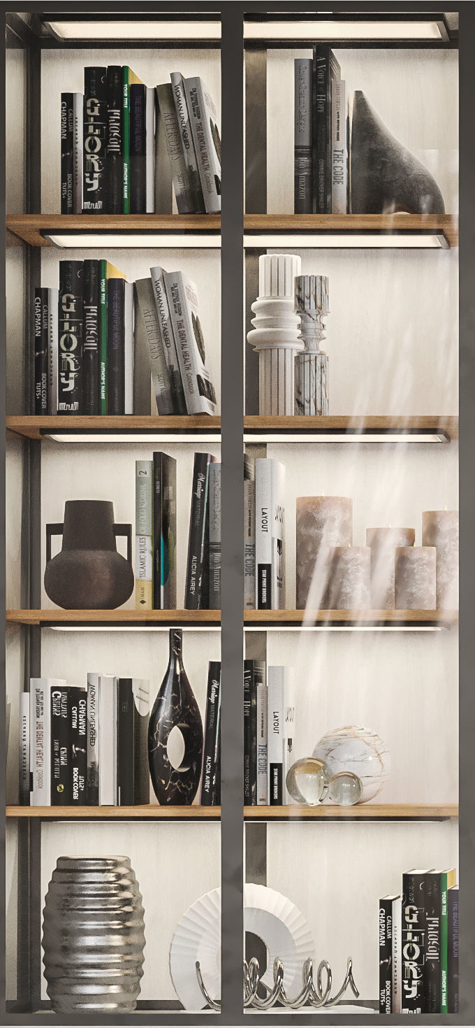 Large wardrobe with decor 21 3D model_2