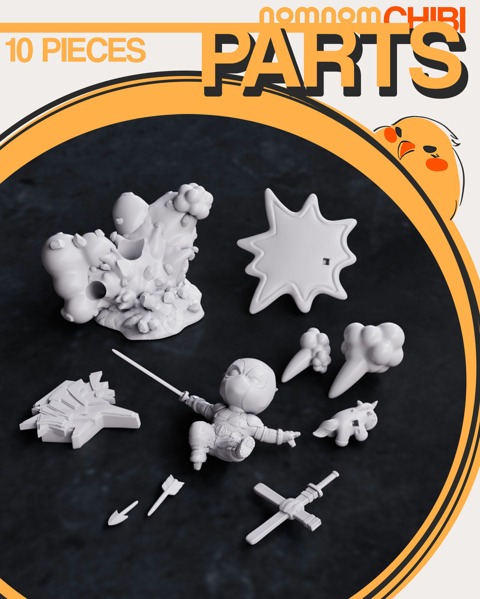 Chibi Deadpool 3D print model_1