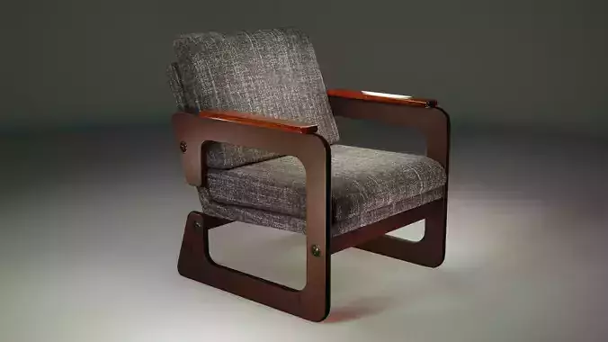 Armchair PBR low-poly
