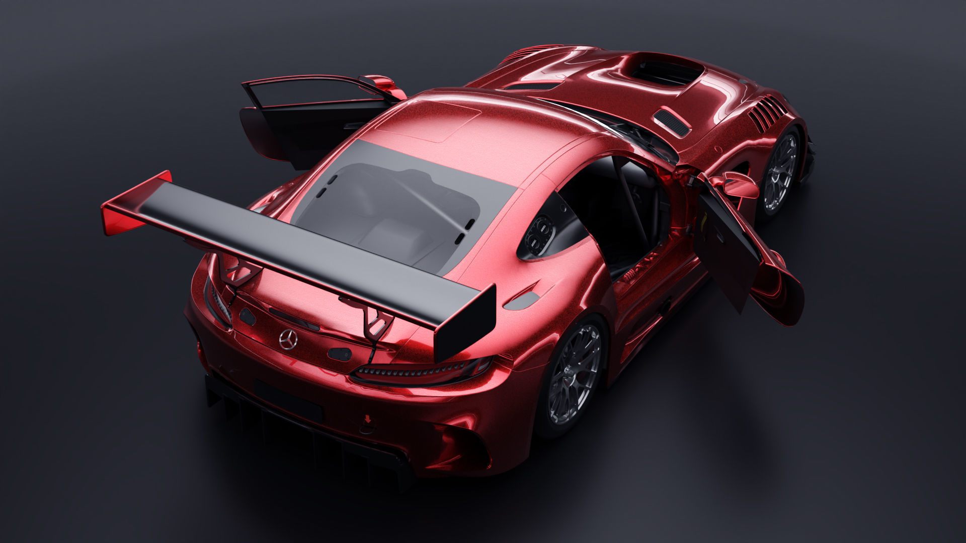 Mercedes AMG GT3 Low-poly 3D model_8