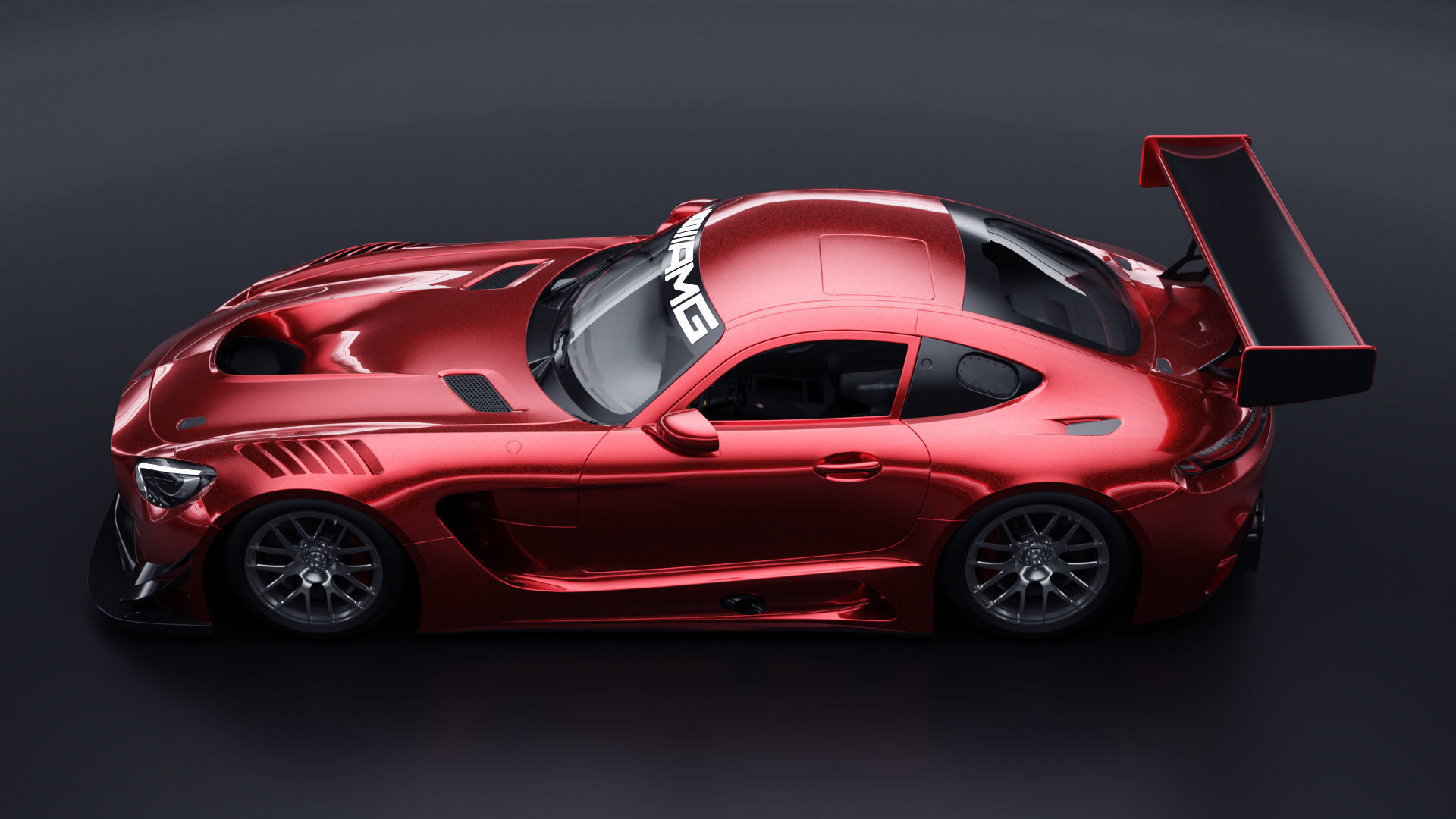 Mercedes AMG GT3 Low-poly 3D model_3