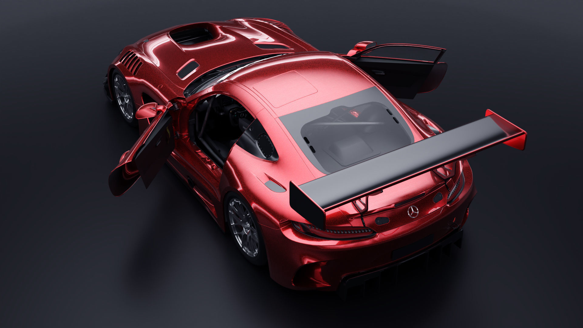 Mercedes AMG GT3 Low-poly 3D model_9