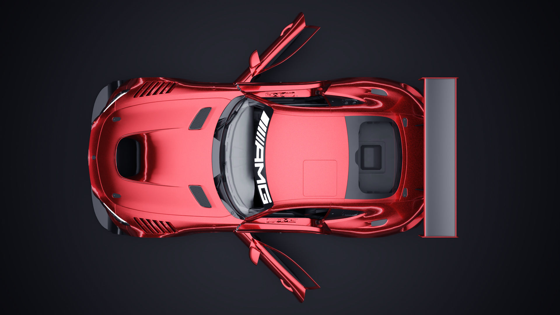 Mercedes AMG GT3 Low-poly 3D model_10