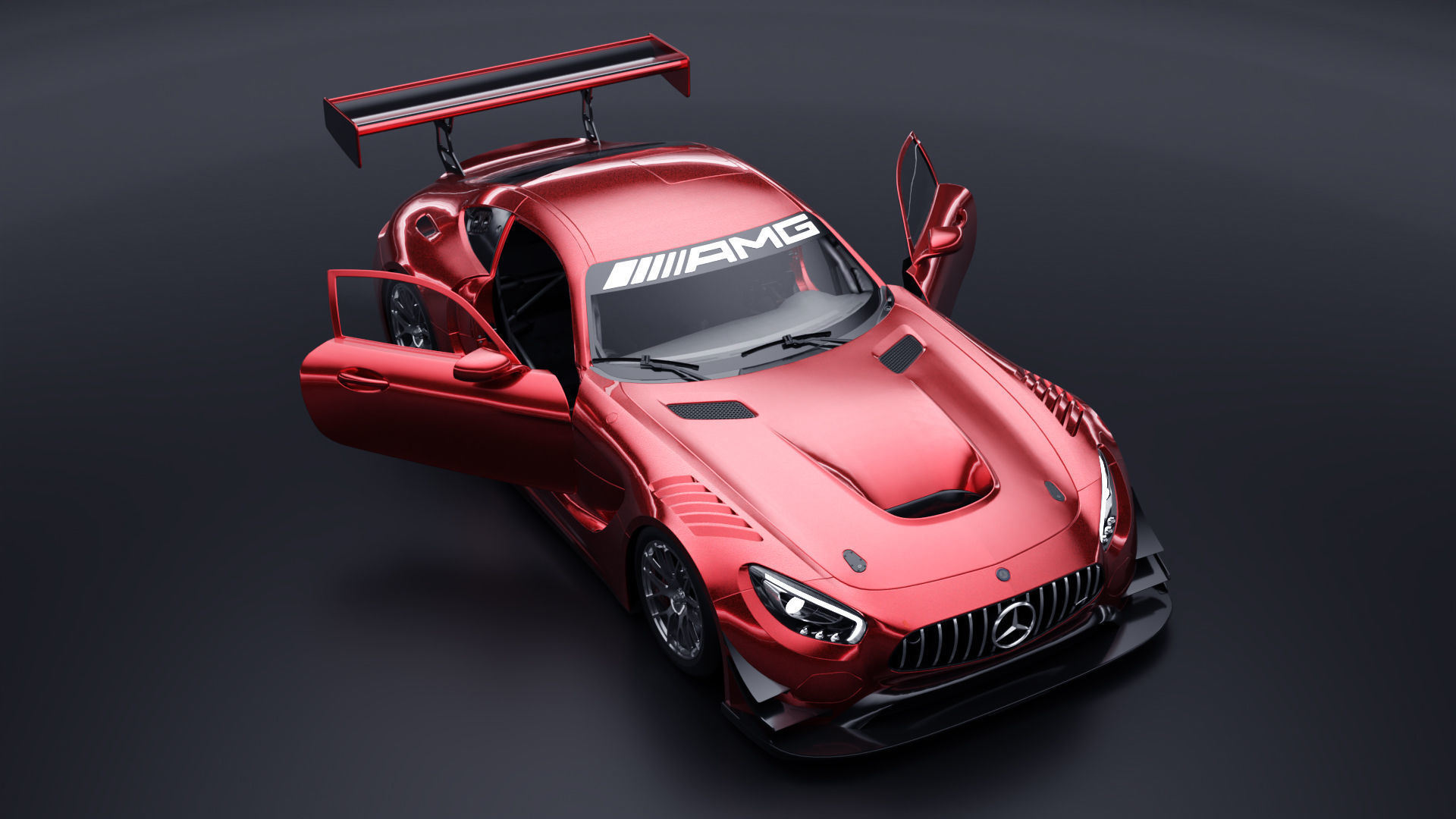 Mercedes AMG GT3 Low-poly 3D model_7