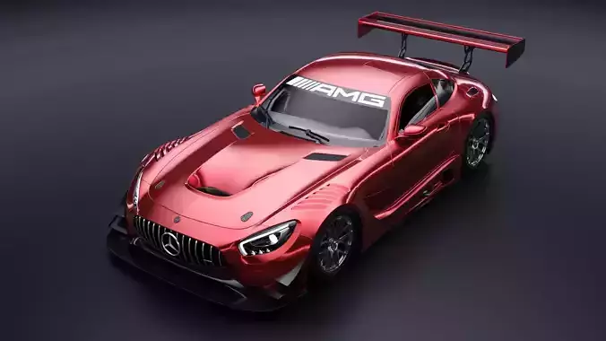 Mercedes AMG GT3 Low-poly 3D model
