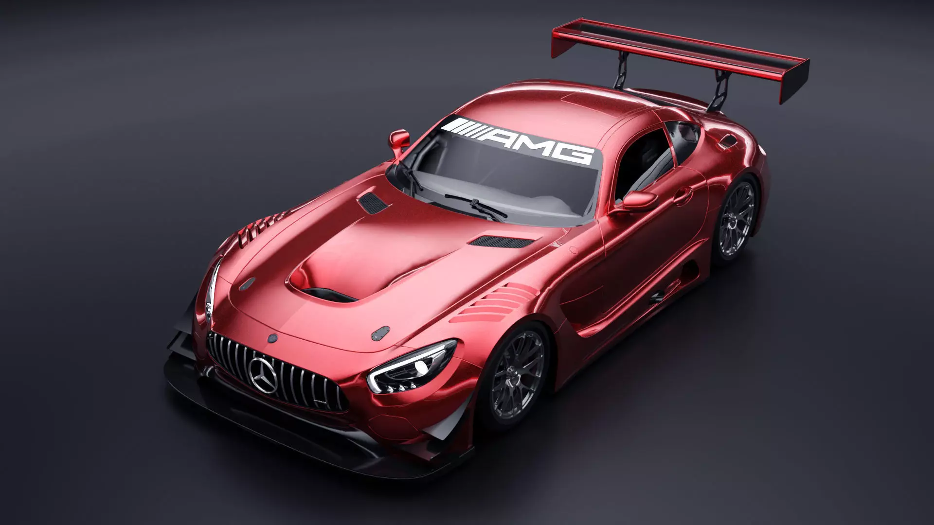 Mercedes AMG GT3 Low-poly 3D model_0