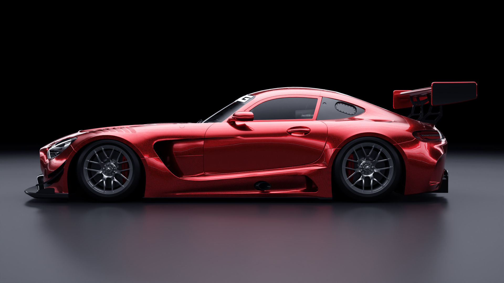 Mercedes AMG GT3 Low-poly 3D model_2