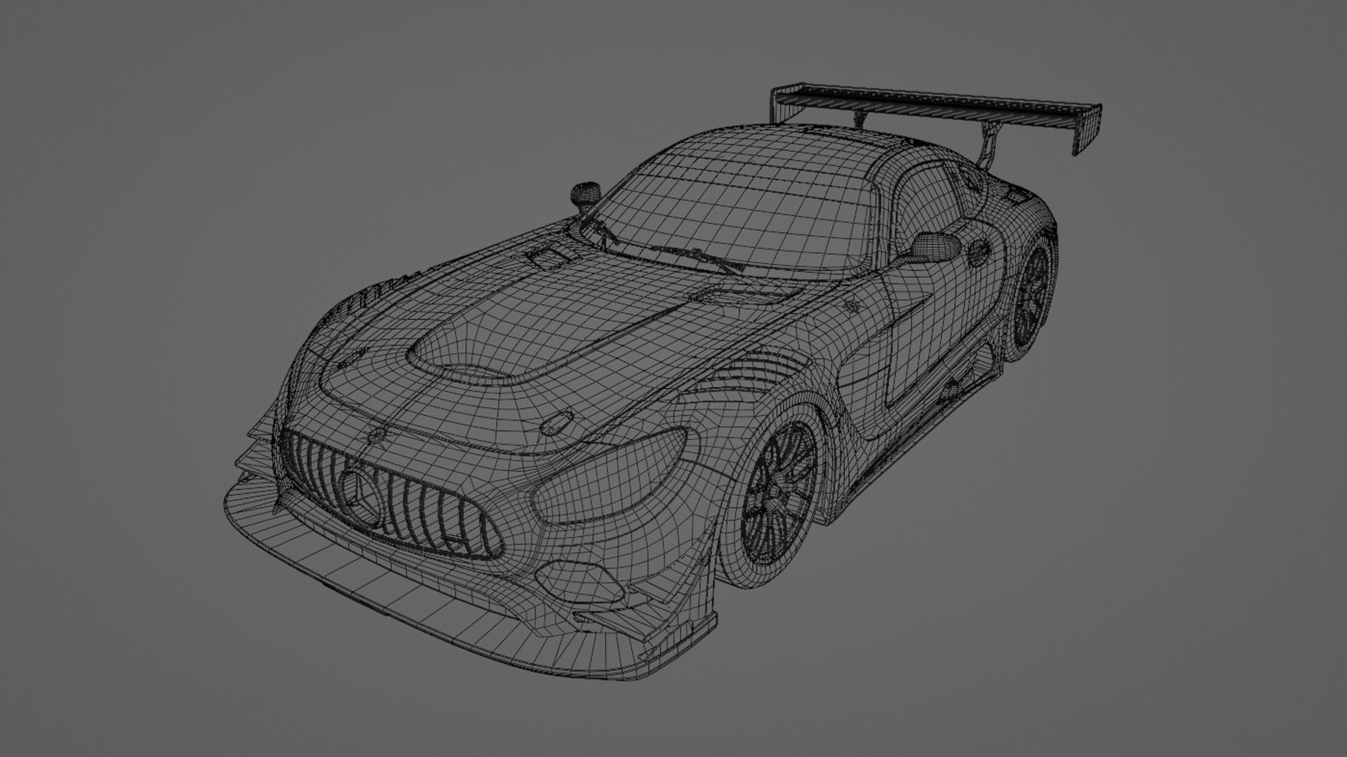 Mercedes AMG GT3 Low-poly 3D model_12