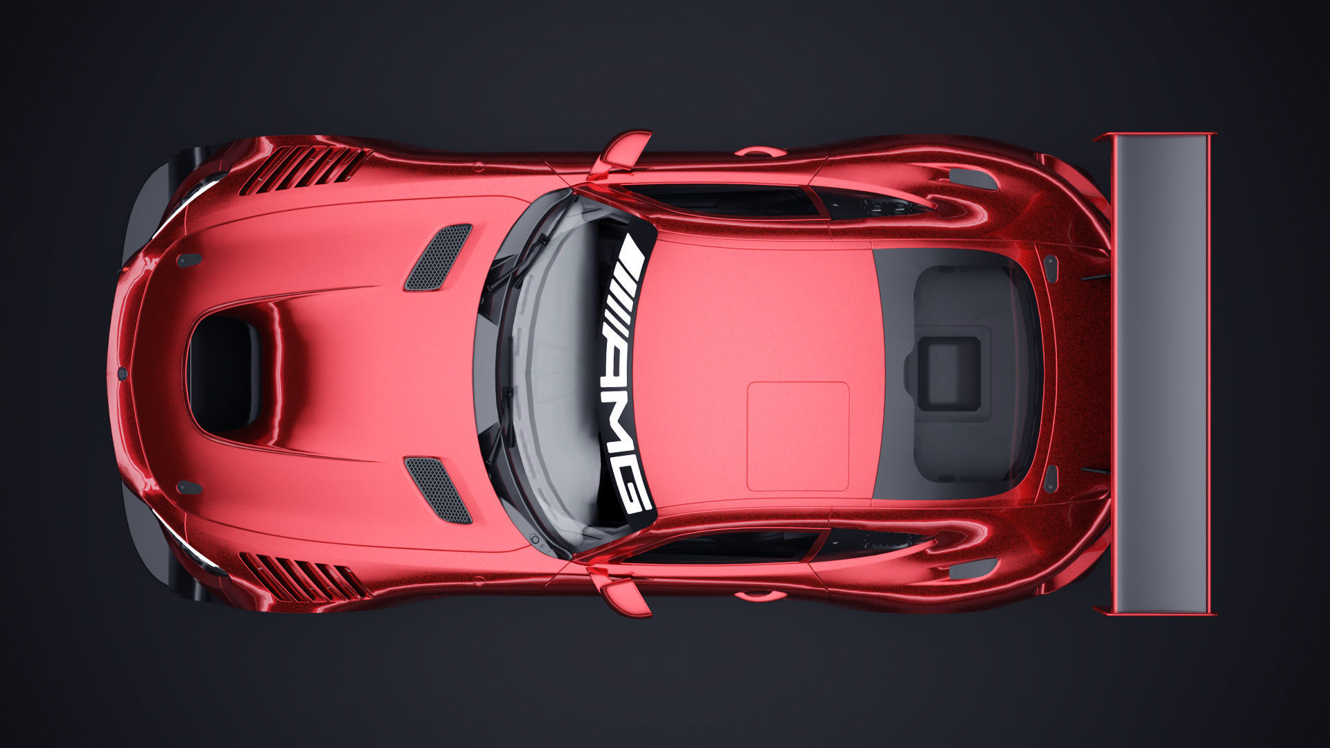 Mercedes AMG GT3 Low-poly 3D model_4